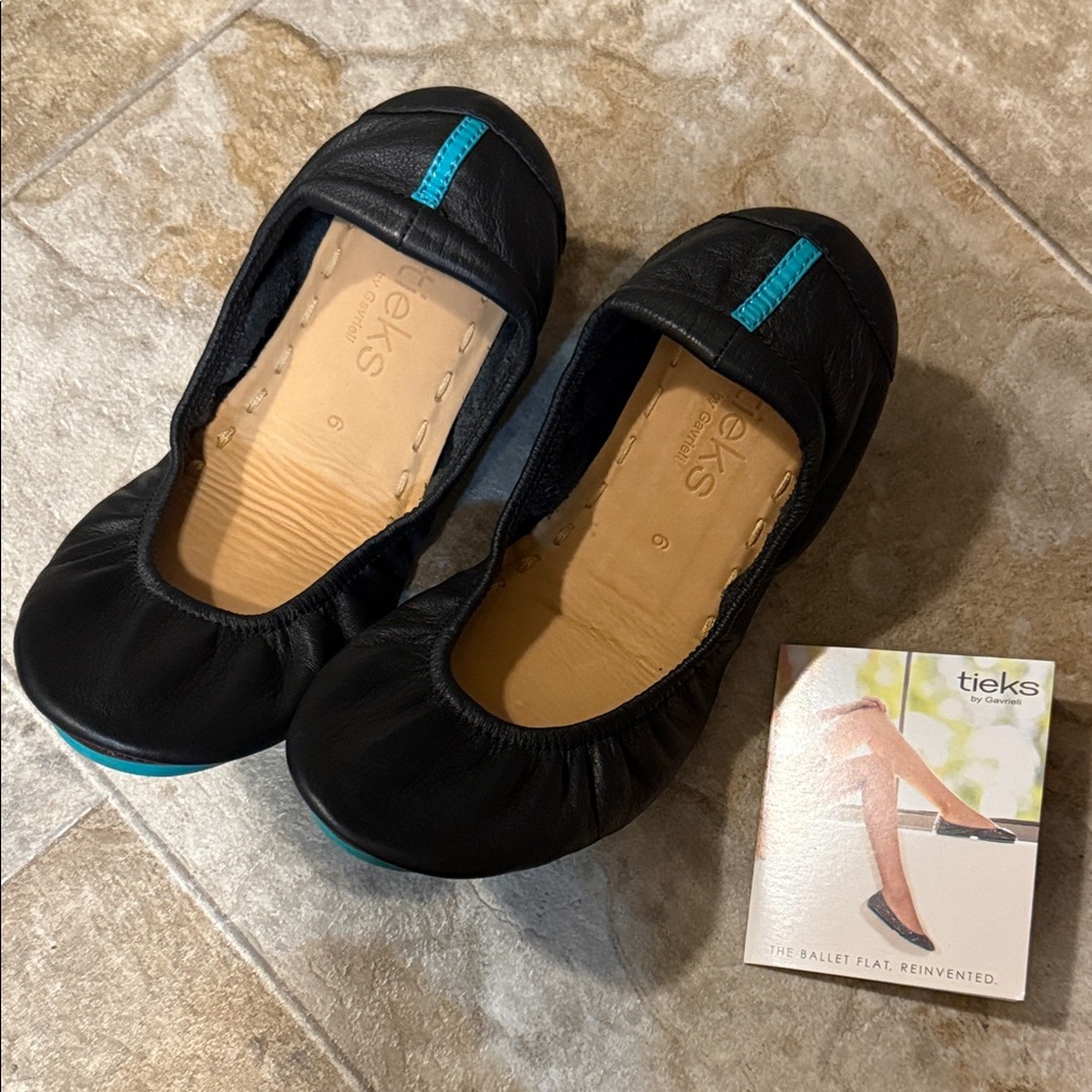 Tieks Black Leather Ballet Flats